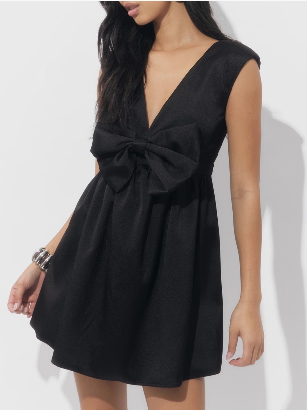 NEW Adelyn Rae Elaine Taffeta Bow Mini Dress